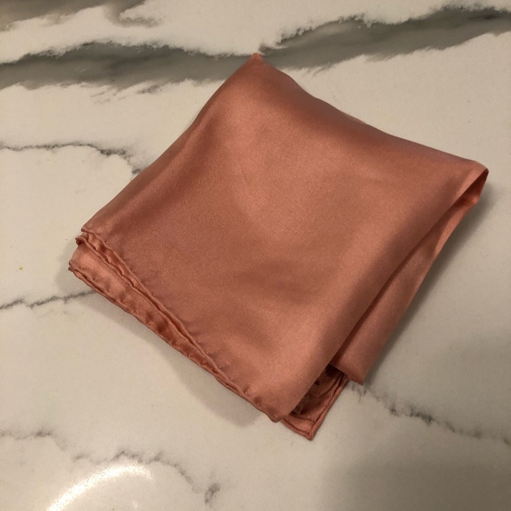 Pure Silk Hand Rolled Pink Pocket Square